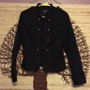 H&M militaryesque coat/blazer, gold button, sz 10